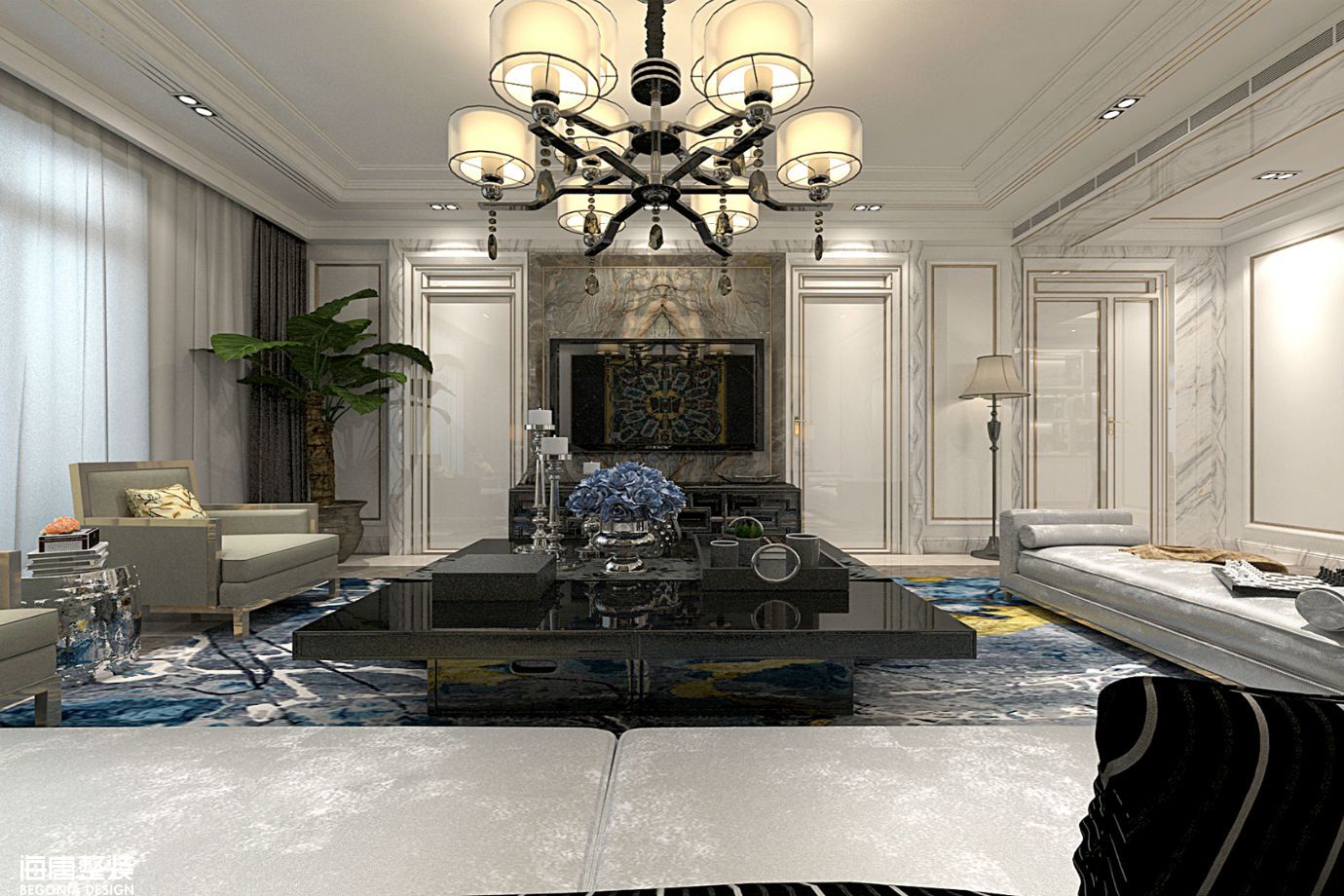 万锦紫园 -三室两厅-140m²-后现代风格